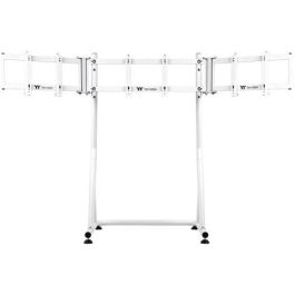 Thermaltake Soporte de Piso para 3 Monitores tipo Cockpit - Hasta 139.7 cm (55") / 60 kg, Ajustable VESA 75x75 a 200x200 mm, Color Blanco