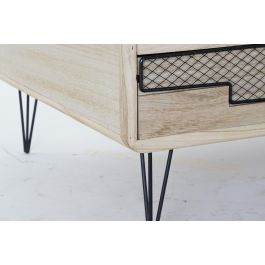 DKD Home Decor Mueble TV Morefond Indus Loft Natural Negro 115 x 43 x 61 cm