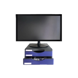 Soporte Monitor Archivo 2000 Con 2 Cajones Negro/Azul Precio: 29.49999965. SKU: B1GVN776JG
