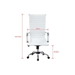 Equip Silla Oficina 651017 Blanca Ergonómica Imitación Piel Ruedas Giratoria Altura Ajustable