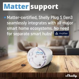 Shelly Enchufe Smart Plug S Gen 3 Blanco