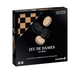 Dujardin DUJ3701656100560 Tablero de Damas Juego de Mesa Serie Negra para niños a partir de 7 años