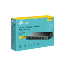 TP-LINK LiteWave LS1210GP Switch No Administrado 9 Puertos Gigabit Ethernet PoE Negro