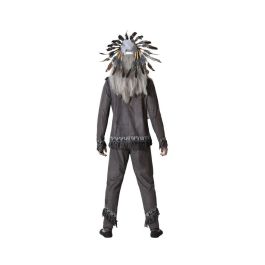 Disfraz Chamán Hombre Adulto Gris con Flecos, Penacho y Collar Simbólico Talla M-L para Halloween y Fiestas Temáticas Disfraz Chamán Hombre Adulto Gris con Flecos, Penacho y Collar Simbólico Talla M-L para Halloween y Fiestas Temáticas