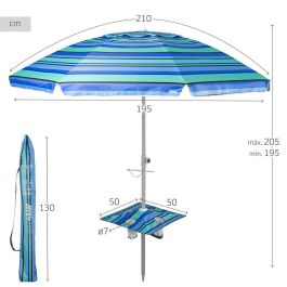 Sombrilla Aktive Acero Tela Oxford 210 x 205 x 210 cm Sombrilla Aktive Acero Tela Oxford 210 x 205 x 210 cm
