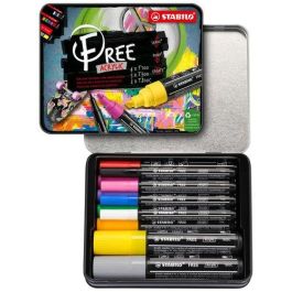 Marcador Acrylic Stabilo Free Arty Line Kit De Iniciacion Estuche De Metal De 11 T100 - Blanco, Azul, Rosa Y Negro T300 - Naranja, Verde Hoja, Violeta Lila Y Carmin T800 - Amarillo Y Gris Precio: 41.59000021. SKU: B1B2SNMXF8