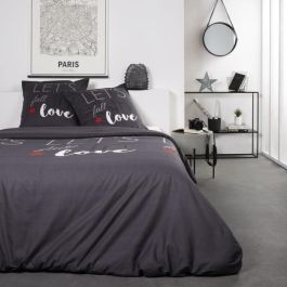 Juego de cama de algodón TODAY Love - 2 personas - 240 x 260 cm - Estampado gris