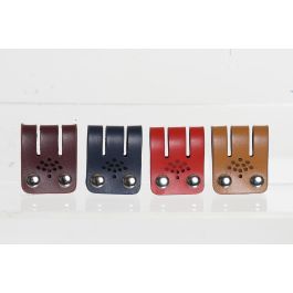 DKD Home Decor Organizador de Cables Camel y Negro de PU, Pack de 4 Unidades, 1 x 6 x 3 cm