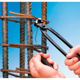 Knipex 9900220ean Tenazas para Armadores 220 mm, Tenaza Rusa Negra Atramentada Pulida con Bisel para Torcer y Cortar Alambre