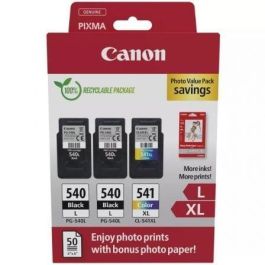Cartucho de Tinta Original Canon PG-540L + CL-541 XL Multipack Alta Capacidad/ 2x Negro/ Tricolor + Papel Fotográfico Precio: 85.95000018. SKU: B132G46VXP