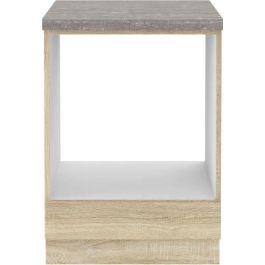 LASSEN Mueble Bajo para Horno Empotrado con Encimera Roble Sonoma - L60 x P51,6 x H85 cm