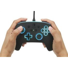 Power A Mando con Cable Mejorado 1510925-01 Spectra LED para Nintendo Switch y Switch OLED, Control con 8 Colores Brillantes y 2 Efectos LED, Botones Asignables