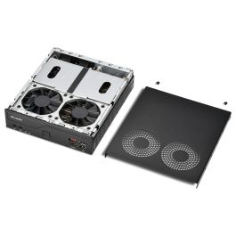 Shuttle XPC Slim DH810 Barebone Mini PC LGA1851, DDR5, USB4, HDMI 2.1, DisplayPort, Fuente 120W, Negro