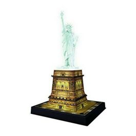 Ravensburger Puzzle 3D Estatua de la Libertad Edición Nocturna 108 Piezas con Tecnología Easyclick, Sin Pegamento