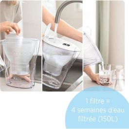 FILTRO BRITA CARAFE Marella XL Blanche (3.5L) incluyó 1 cartucho Maxtra Pro All-1