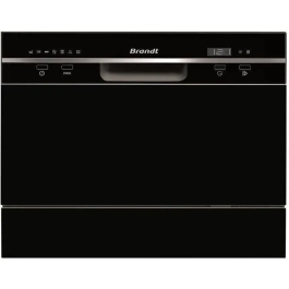 Brandt DFC6519B Lavavajillas Independiente 6 Cubiertos 49dB Clase A+ Ancho 55cm Negro