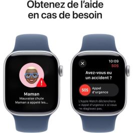 Apple Watch Series 10 GPS - 42 mm - Caja de aluminio plateada - Correa deportiva vaquera - M/L