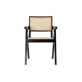DKD Home Decor Silla Horeca Negro Natural Olmo Ratan 60 x 86 x 56.5 cm (2 Unidades)