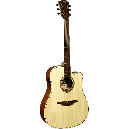 LAG Guitarra Acústica Electroacústica Dreadnought Cutaway Tramontane 70 A/E Natural con Tapa de Abeto Engelmann y Electrónica DirectLâg GT2