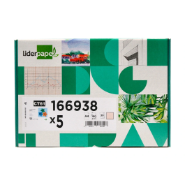 Liderpapel Cartulina A4 180g/m2 Crema Paquete 25+5 Hojas en Carpeta con Cierre Velcro