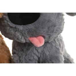 DKD Home Decor Peluche Perro de Poliéster Camel Gris 23 x 23 x 15 cm (6 Unidades)