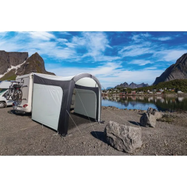 Baya Sun Parasol Inflable BAY3700628274797 Ombréa Air - Montaje Rápido con Un Punto de Inflado, Techo Resistente al Calor Gris Claro