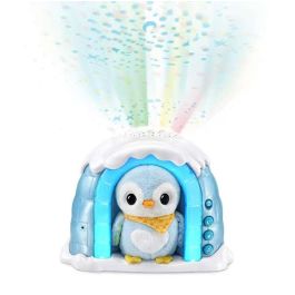Vtech Proyector Musical Iglú Pingüino con Peluche, 3 Modos Luz, Detector Sonido y Apagado Auto. Bebés 0-12 Meses. 27,9x13x27,5cm