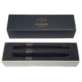 Juego Boligrafo+Pluma Parker Im Core Negro Laca Ct