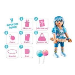 Playmobil Everdreamerz Clare Candy World Figura con 7 Sorpresas, Juguete para Niños Mayores de 7 Años