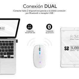 SUBBLIM Raton LED Dual Flat Mouse White SUBBLIM Raton LED Dual Flat Mouse White
