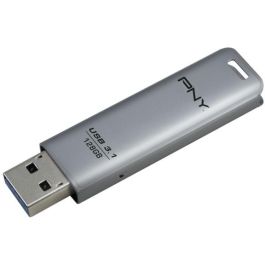 PNY FD128ESTEEL31G-EF USB 3.1 Attaché 128GB - Memoria Flash de Almacenamiento, Velocidad de Lectura 20MB/s, Diseño Deslizante, Acero Inoxidable