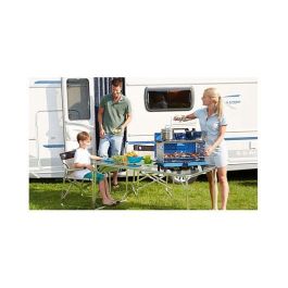 CAMPINGAZ 400 SGR - Parrilla de Gas Portátil, 5200 W, Color Azul y Plata, Superficie Rectangular de Acero, 530x290 mm