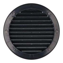 Edm Rejilla ventilación redonda empotrable con mosquitera ABS gris antracita Ø120mm