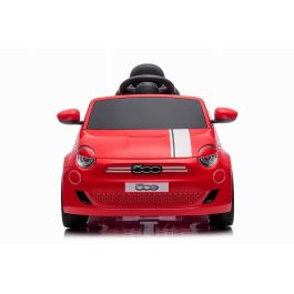 Fiat 500 Coche Eléctrico Infantil 12V Rojo con Licencia Oficial, Luces, Sonidos, USB, Suspensión y Puertas Abribles