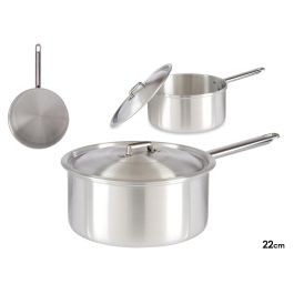 Kinvara Cazo de Aluminio con Tapa 22 cm, Capacidad 4 L, Apto para Gas y Horno, Color Plata (Set de 10) Precio: 84.89000025. SKU: S3609476