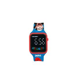 LEXIBOOK Reloj Digital LED Pitufos ajustable para niños - Formato 12/24 horas