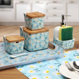 Salero de bambú Daisy Blue Versa - 12x11 cm, cerámica (4 Unidades) Salero de bambú Daisy Blue Versa - 12x11 cm, cerámica (4 Unidades)
