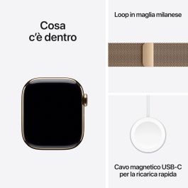 Apple Watch Series 11 GPS + Cellular Titanio Dorado Caja 42mm con Correa Milanese Loop Acero Inoxidable