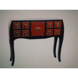 Espejo Oriental DKD Home Decor Rojo Negro 2 x 90 x 70 cm