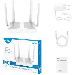 Cudy AP1300D Access Point AC1300 Doble Banda (2.4/5GHz) WiFi WPA3 Gigabit Ethernet PoE Escritorio/Pared Blanco