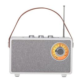 Camry Radio Bluetooth CR 1902 Blanca, Altavoz Portátil Fm, Batería 1500mah, Usb-C, Tarjeta SD, 16 x 7 x 10.5 cm