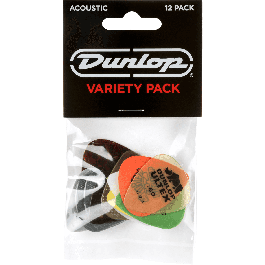Dunlop Púas Pack Variety Acoustic Guitarra - Paquete de 12 Unidades Surtidas