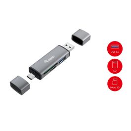 EQUIP LECTOR DE TARJETAS EXTERNO USB 3.0 DOBLE CONEXION USB & USB-C OTG Precio: 13.50000025. SKU: S7811754