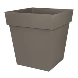 Eda Maceta Cuadrada Toscana 50 cm - 87 L - Taupe para Exterior e Interior, Jardín o Terraza