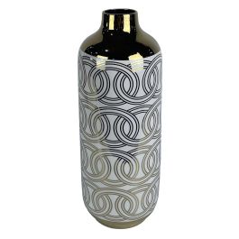 DKD Home Decor Jarrón Decorativo Oriental de Porcelana Blanco y Dorado, 16 cm Ancho x 16 cm Largo x 42 cm Alto, Colección Fana Precio: 35.50000003. SKU: S3039998