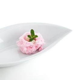 Quid Gastro Fuente Forma Hoja Porcelana 31x14.5x5.5 cm Blanco - Pack 6 Unidades - Apta Lavavajillas Microondas y Uso Profesional