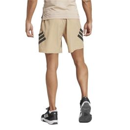 Pantalón Corto Deportivo Adidas Gym+ 3 Bandas Short Blanco Natural Hombre