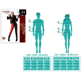 Disfraz Arlequín Conjunto para Mujer Adulta, Rojo y Negro con Chaqueta y Pantalones de Rombos - Talla XL, Ideal para Fiestas Disfraz Arlequín Conjunto para Mujer Adulta, Rojo y Negro con Chaqueta y Pantalones de Rombos - Talla XL, Ideal para Fiestas