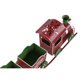 DKD Home Decor Tren de Navidad Tradicional para Decoración, Rojo y Verde, de Metal, 103.5 cm Largo