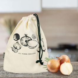 Cook Concept Bolsa Conserva Reutilizable de Tela con Cuerda para Verduras 21x1,5x26,5 cm